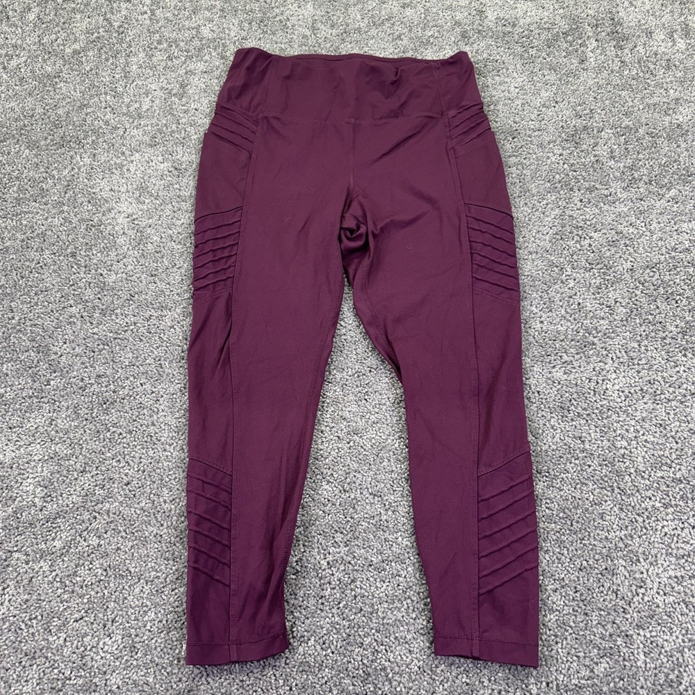 Member's Mark Leggings Womens XXL Purple Everyday Moto Ankle High Rise Stretch